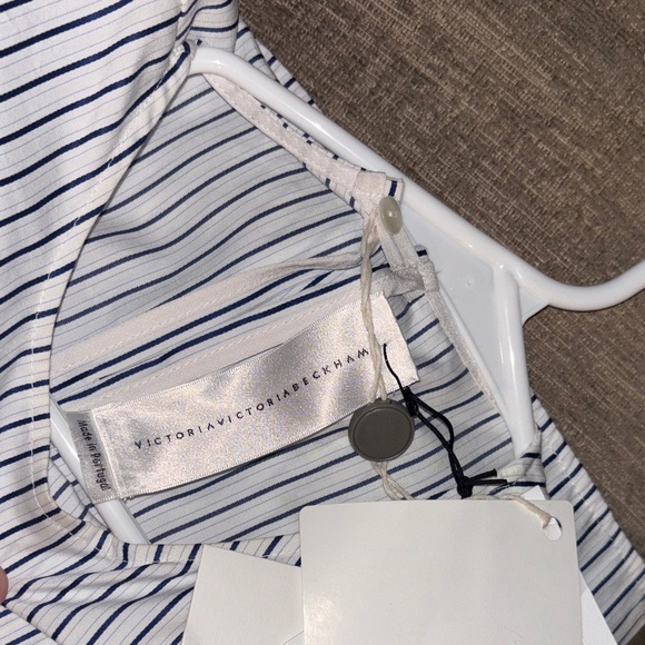 Title: Victoria Beckham Striped Tie-Front Blouse – New with Tags - Picture 7 of 8